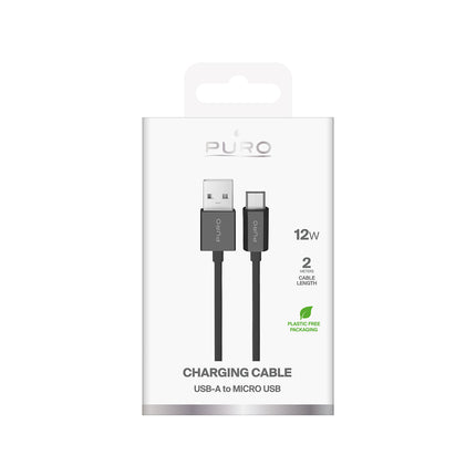 PURO USB-A - microUSB TPE cable 12W 2m - black – image 2