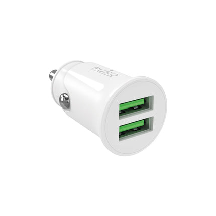 PURO 2x USB-A Pro Lite 10W car charger - white