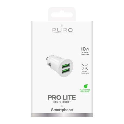 PURO 2x USB-A Pro Lite 10W car charger - white – image 2