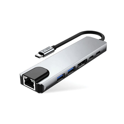 Tech-Protect 6in1 HUB Adapter USB-C USB-A HDMI RJ45 4K 30Hz PD 100W - gray – image 2