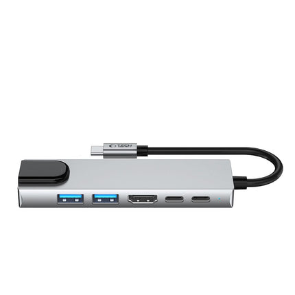 Tech-Protect 6in1 HUB Adapter USB-C USB-A HDMI RJ45 4K 30Hz PD 100W - gray – image 3