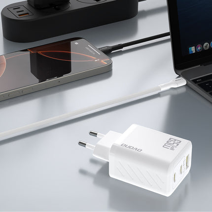 DUDAO A29 GaN USB-C USB-A 65W wall charger - white – image 5