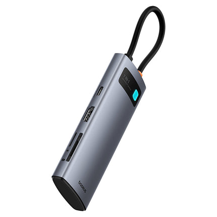 BASEUS 7in1 HUB adapter Metal Gleam USB-C HDMI USB-A USB-C PD SD microSD - gray – image 3