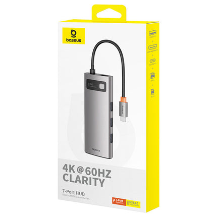 BASEUS 7in1 HUB adapter Metal Gleam USB-C HDMI USB-A USB-C PD SD microSD - gray – image 9