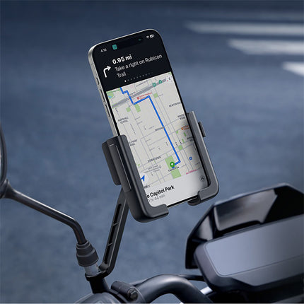 BASEUS Motorcycle phone holder with shock absorption for the mirror - black – image 11