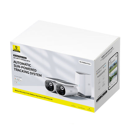 BASEUS Outdoor solar monitoring kit with 2 3K cameras 8x 16GB - white – image 3