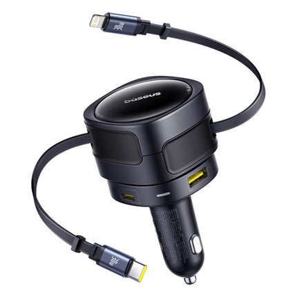 BASEUS USB-A USB-C car charger with iPhone Lightning USB-C cable 60W 1.4m - black – image 12
