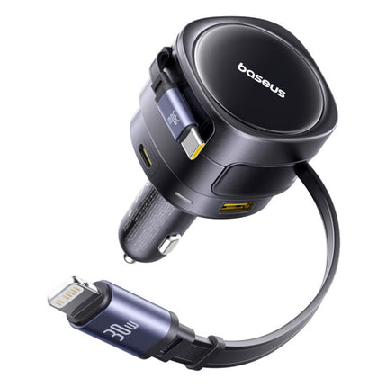 BASEUS USB-A USB-C car charger with iPhone Lightning USB-C cable 60W 1.4m - black – image 14