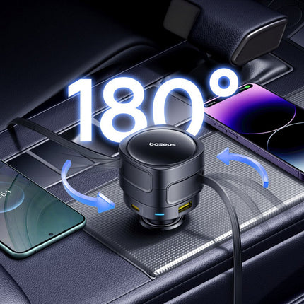 BASEUS USB-A USB-C car charger with iPhone Lightning USB-C cable 60W 1.4m - black – image 19