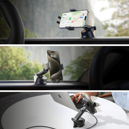 JOYROOM Car phone holder with inductive charger on the dashboard - black – image 5