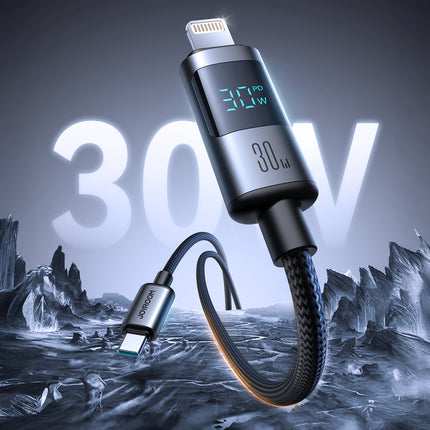 JOYROOM USB-C - iPhone Lightning cable with display 30W 1.2m - black – image 2