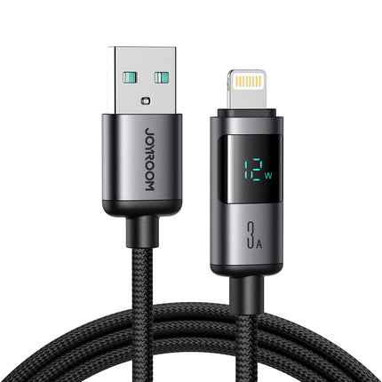 JOYROOM USB-A - iPhone Lightning 3A cable with display 1.2m - black