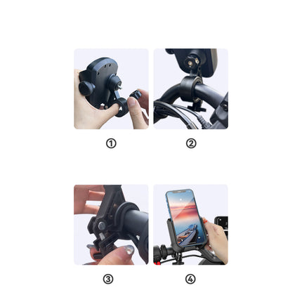 JOYROOM Phone holder for bicycle, motorcycle, scooter 4.7-7'' - black – image 11
