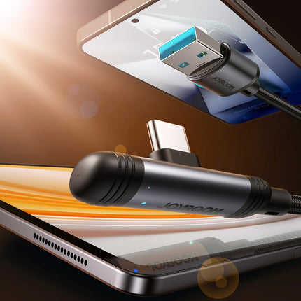 JOYROOM Angled USB-A USB-C 3A cable 1.2m - black – image 2