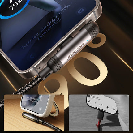 JOYROOM Angled USB-A USB-C 3A cable 1.2m - black – image 4