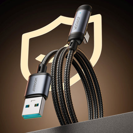 JOYROOM Angled USB-A USB-C 3A cable 1.2m - black – image 7