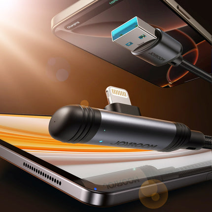 JOYROOM Angled USB-A iPhone Lightning 3A cable 1.2m - black – image 2