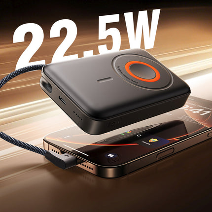 JOYROOM 3-in-1 induction power bank 10000mAh 22.5W with built-in MagSafe cable - black – image 5