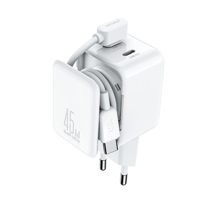 JOYROOM GaN network charger with cable organizer 45W - white
