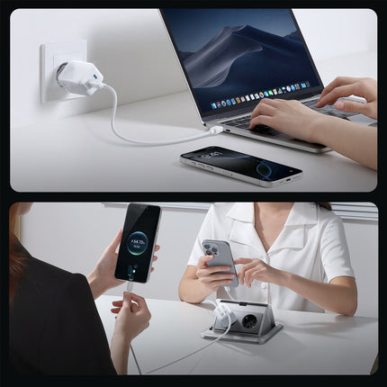 JOYROOM GaN network charger with cable organizer 45W - white – image 10
