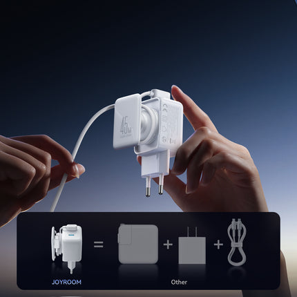 JOYROOM GaN network charger with cable organizer 45W - white – image 4