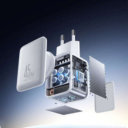 JOYROOM GaN network charger with cable organizer 45W - white – image 7