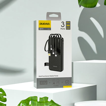 DUDAO Powerbank K11 10000mAh with built-in cables - black – image 4