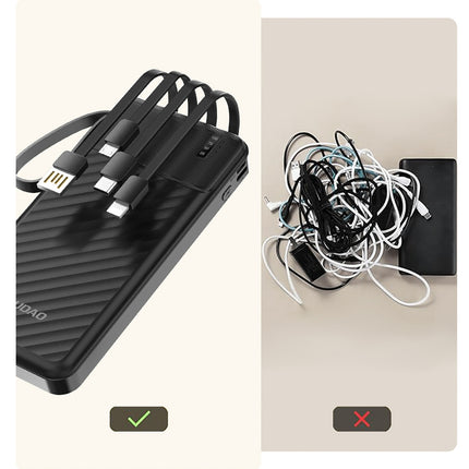 DUDAO Powerbank K11 10000mAh with built-in cables - black – image 7