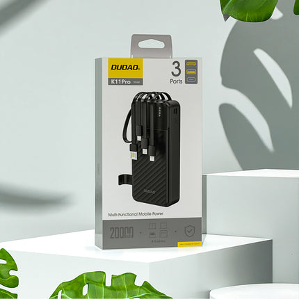 DUDAO Powerbank K11 Pro 20000mAh with built-in cables - black – image 4