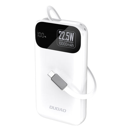 DUDAO Powerbank K31 10000 mAh 22.5W PD with built-in cable - white