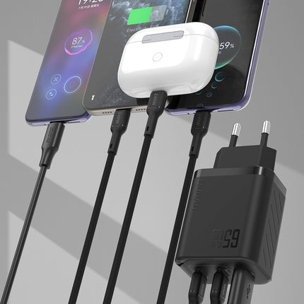 DUDAO GaN wall charger with USB-C cable 1m 65W - black – image 3