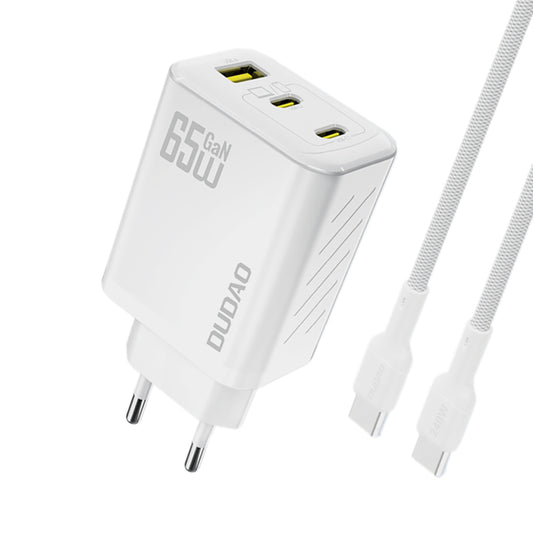 DUDAO GaN network charger with USB-C cable 1m 65W - white