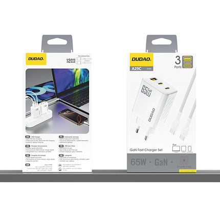 DUDAO GaN network charger with USB-C cable 1m 65W - white – image 7