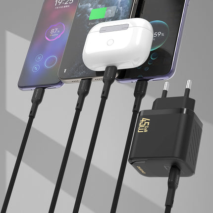 DUDAO GaN wall charger with USB-C cable 1m 65W - black – image 10