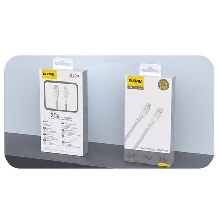 DUDAO USB-C - iPhone Lightning cable 30W 2m - white – image 2