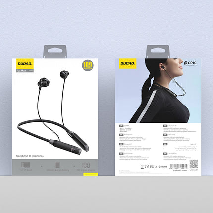 DUDAO U5 Max Bluetooth wireless headphones with neckband - black – image 5