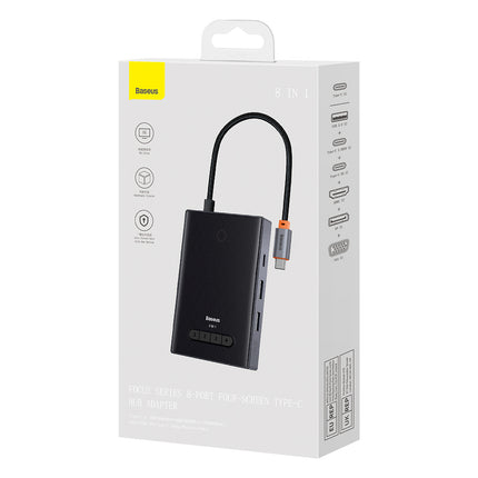 BASEUS 8in1 HUB HDMI DisplayPort VGA USB-A USB-C adapter - gray – image 6