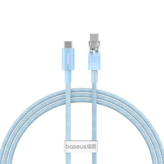 BASEUS Explorer cable with USB-C temperature sensor 100W 1m - blue