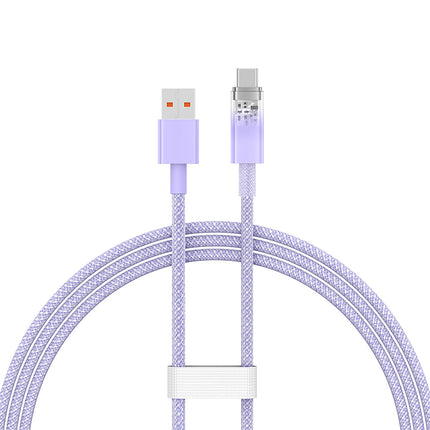 BASEUS Explorer cable with temperature sensor USB-A USB-C 100W 1m - purple – image 2