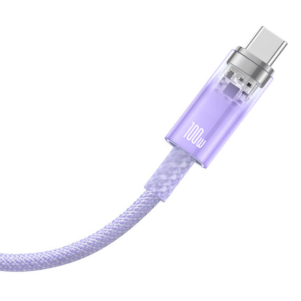 BASEUS Explorer cable with temperature sensor USB-A USB-C 100W 1m - purple – image 3