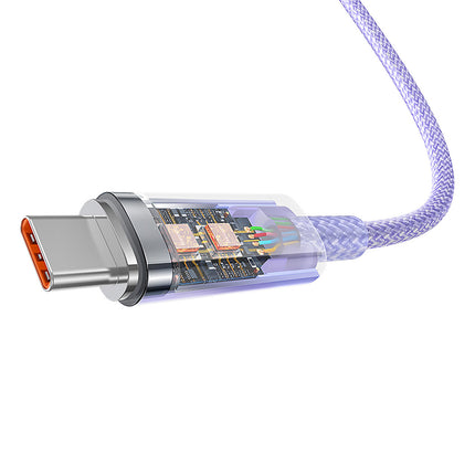 BASEUS Explorer cable with temperature sensor USB-A USB-C 100W 1m - purple – image 5