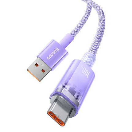 BASEUS Explorer cable with temperature sensor USB-A USB-C 100W 1m - purple – image 6