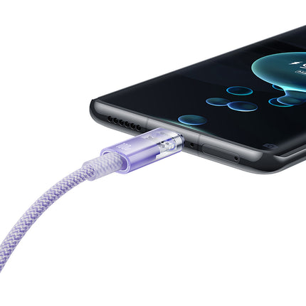 BASEUS Explorer cable with temperature sensor USB-A USB-C 100W 1m - purple – image 9