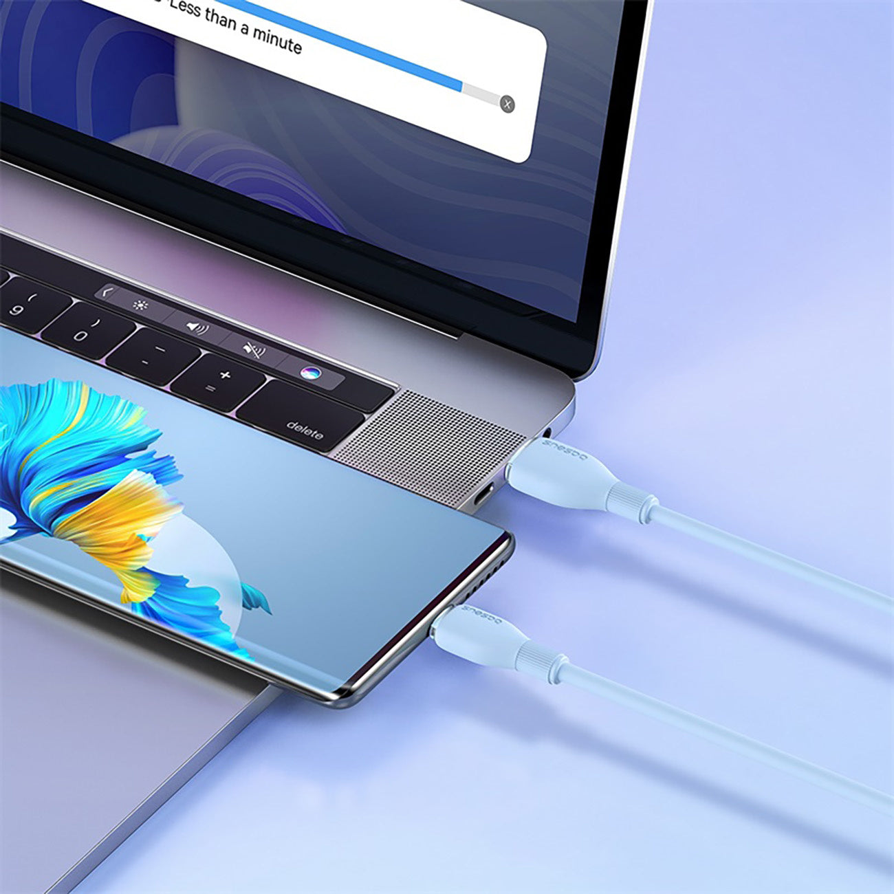 BASEUS Pudding USB-A USB-C cable 100W 2m - blue – image 8