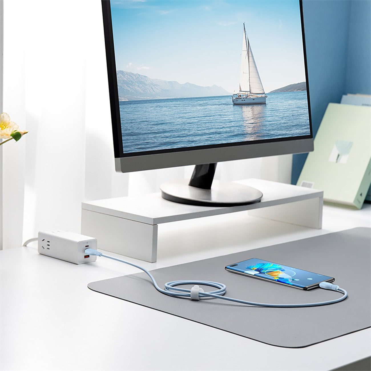 BASEUS Pudding USB-A USB-C cable 100W 2m - blue – image 9