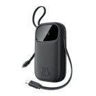 BASEUS Powerbank 10000mAh 22.5W with display with USB-C iPhone Lightning cables - black