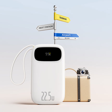 BASEUS Powerbank 20000mAh 22.5W with display with USB-C iPhone Lightning cables - white – image 6