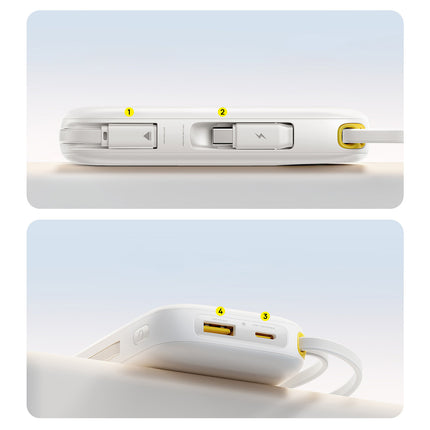 BASEUS Powerbank 20000mAh 22.5W with display with USB-C iPhone Lightning cables - white – image 7