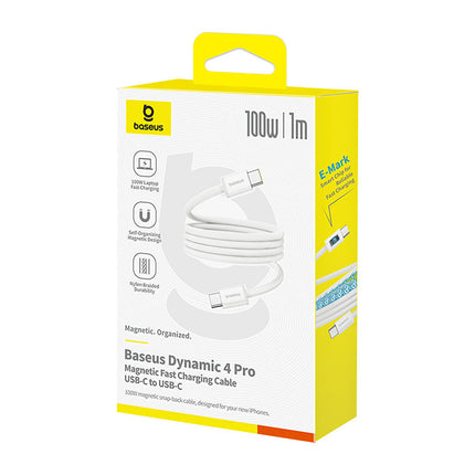 BASEUS Braided magnetic cable USB-C 100W 1m - white – image 2
