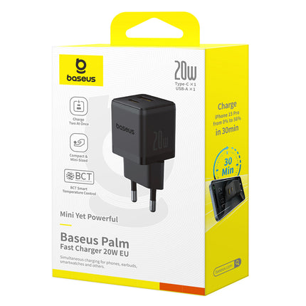 BASEUS Palm 20W USB-C USB-A wall charger - black – image 7